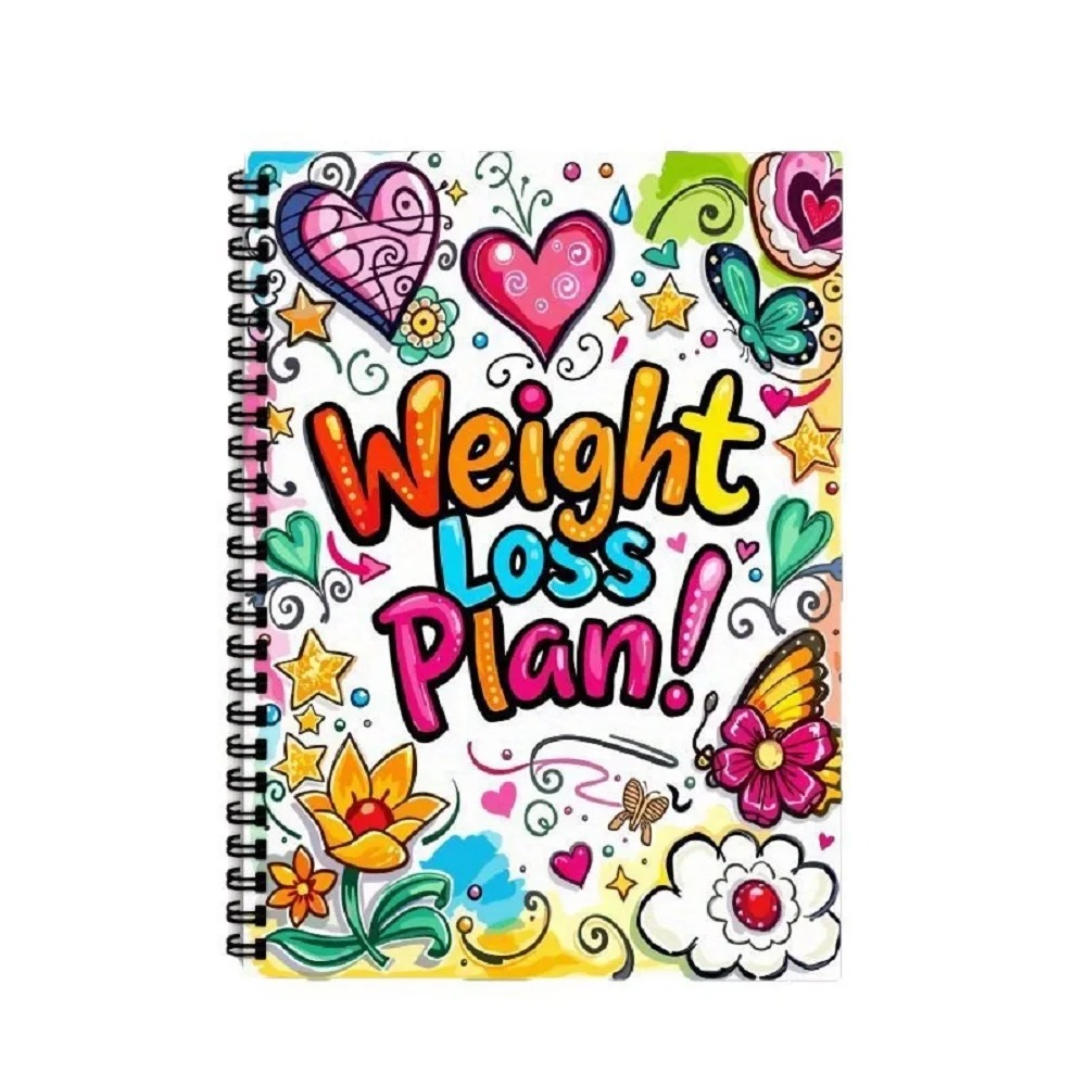 Fitness Journal Planner - สมุดบันทึกแผนลดน้ำหนักแบบสันห่วง สมุดบันทึกการออกกำลังกายและควบคุมอาหารสำหรับผู้หญิง วางแผนบันทึกประจำวัน
