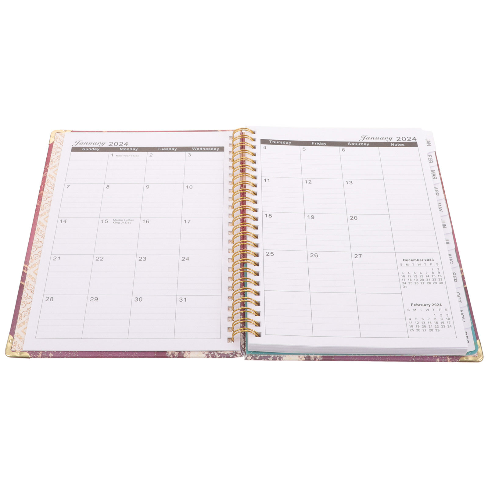 Fitness Journal Planner - สมุดบันทึกแบบสันห่วงอเนกประสงค์ ปี 2024 สำหรับจดบันทึก วางแผน ติดตามเป้าหมายการออกกำลังกาย