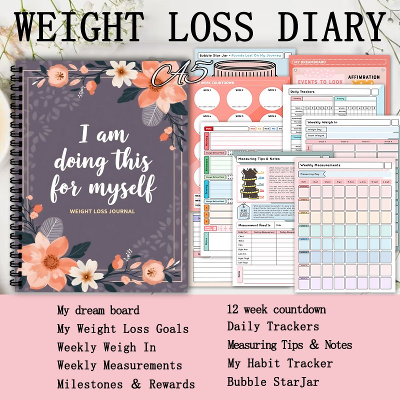 สมุดบันทึกการลดน้ำหนัก A5, ตัว - Fitness Journal Planner บทวิจารณ์และราคา