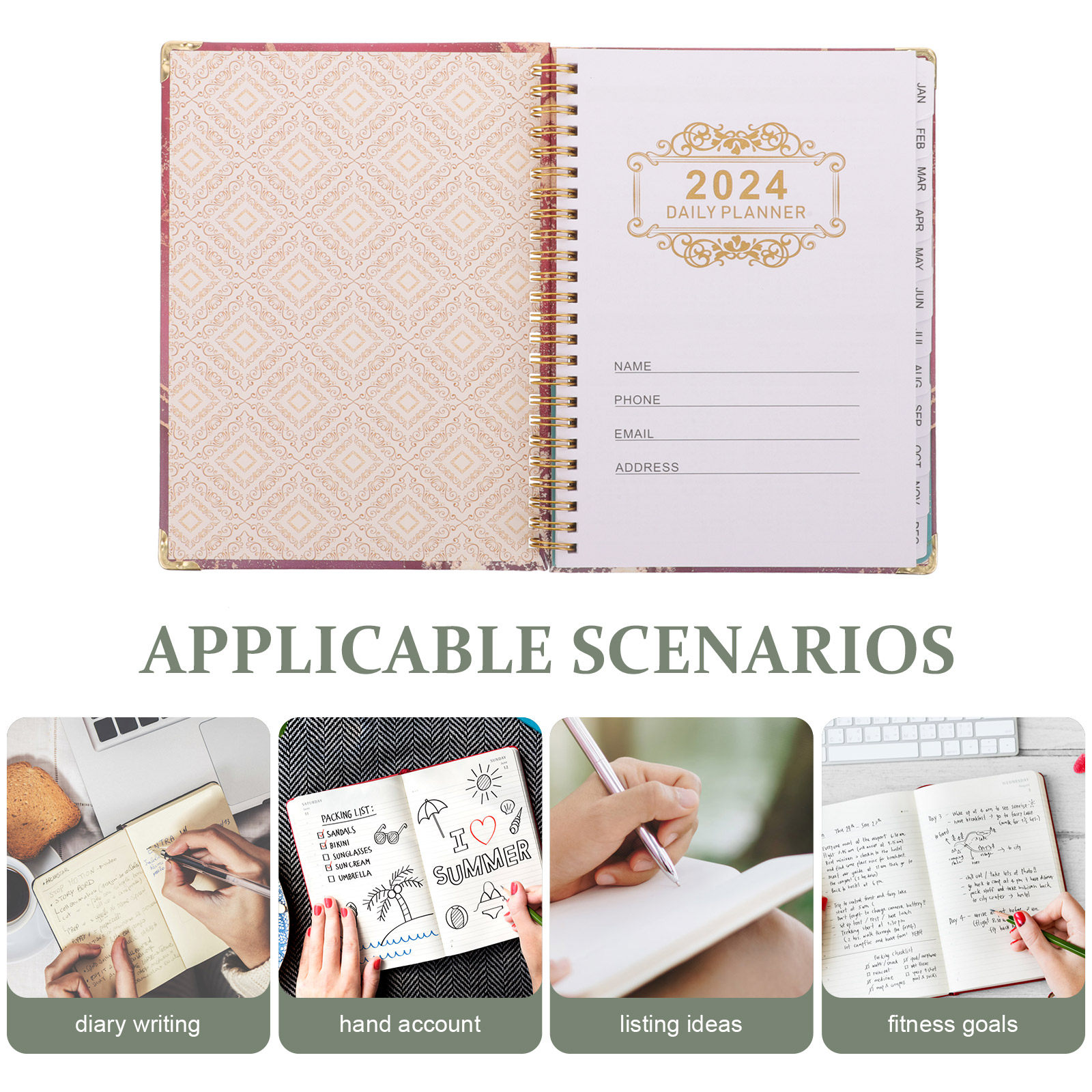 สมุดบันทึกแบบสันห่วงอเนกประสงค - Fitness Journal Planner บทวิจารณ์และราคา