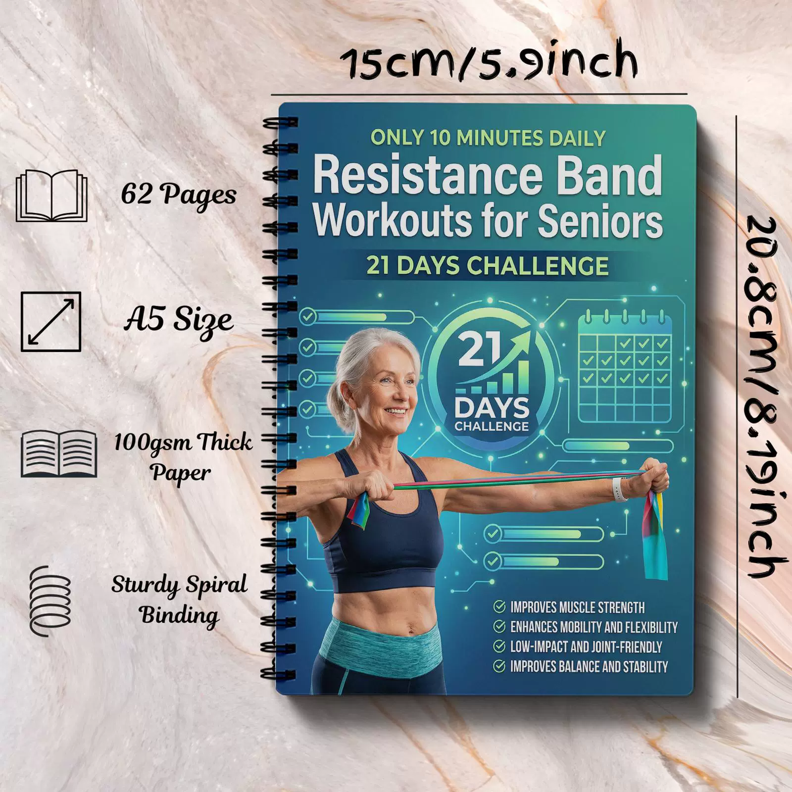 การออกกำลังกายด้วยยางยืดสำหรับ - Fitness Journal Planner บทวิจารณ์และราคา